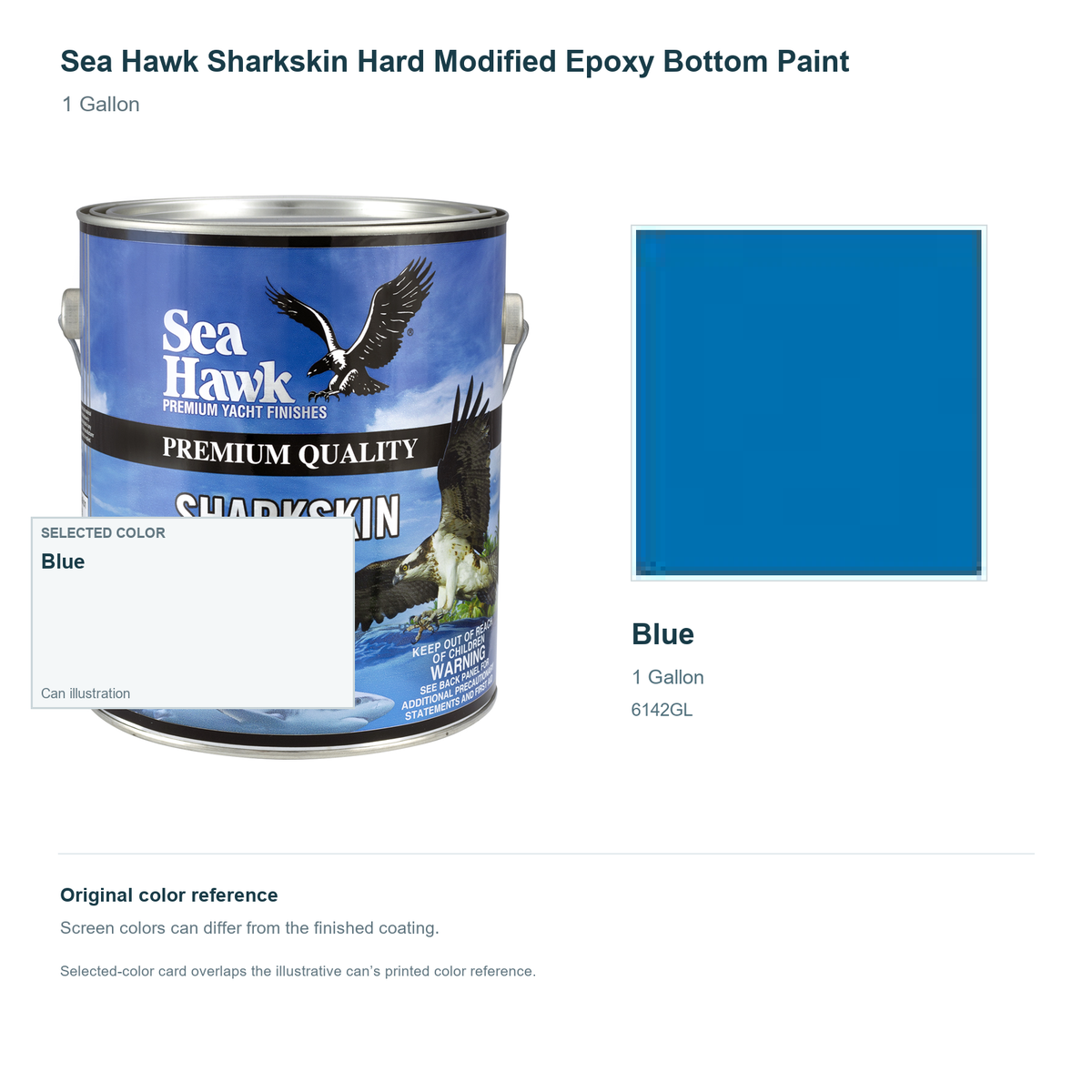 95-6142GL | 1 Gallon | Blue | can and original swatch