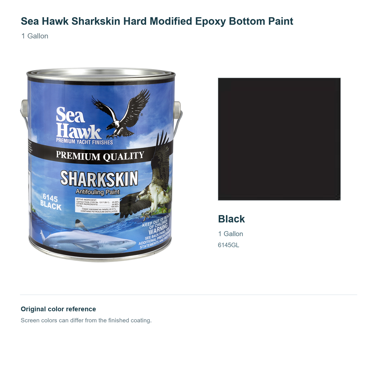 95-6145GL | 1 Gallon | Black | can and original swatch