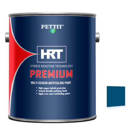 Pettit Premium HRT packaging with official Blue color swatch