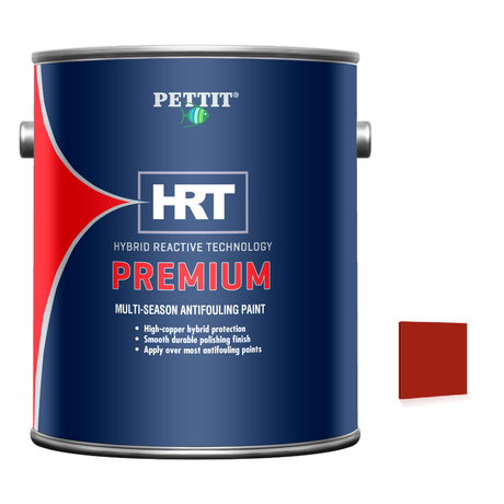 Pettit Premium HRT packaging with official Red color swatch