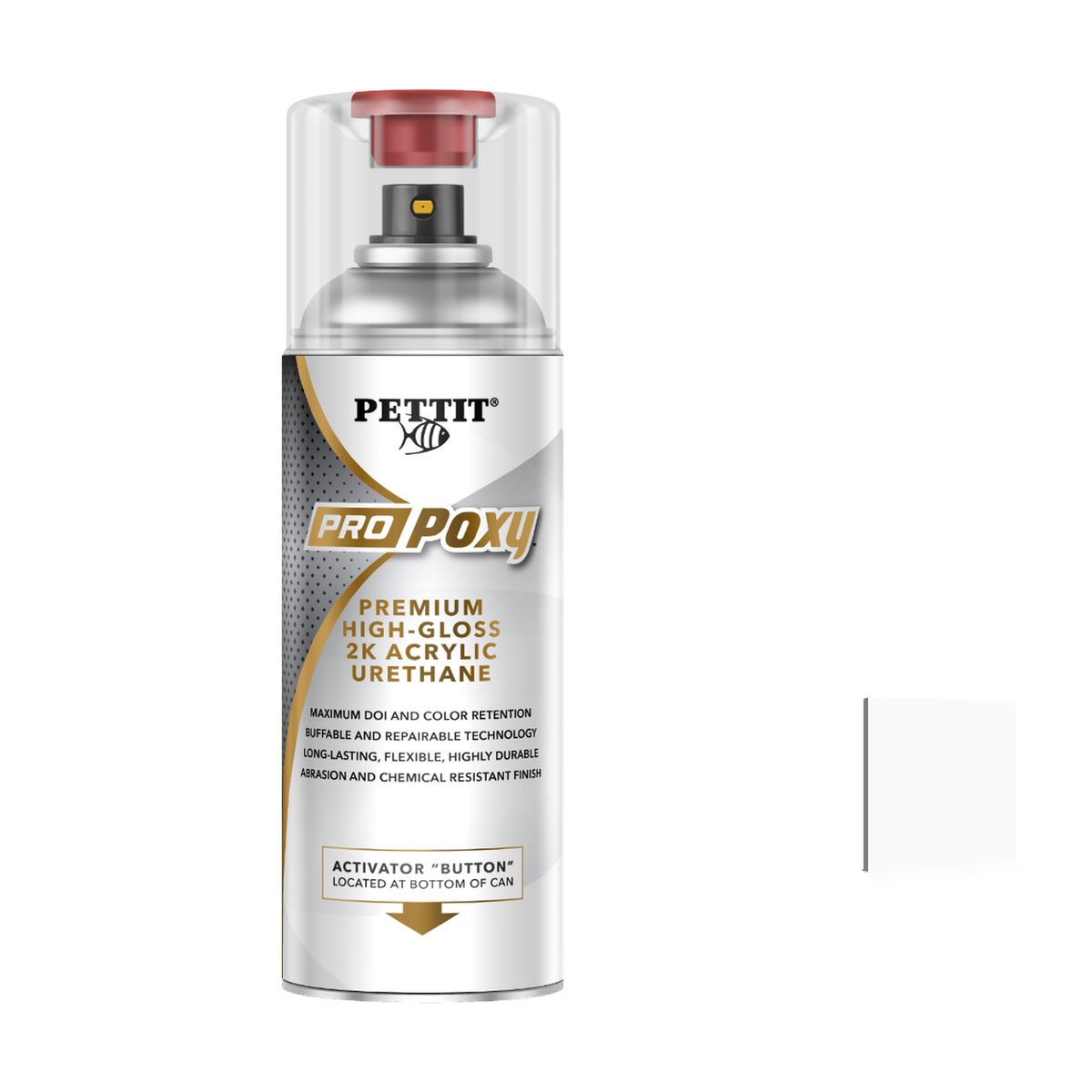 Pettit ProPoxy packaging with official Matterhorn White color swatch