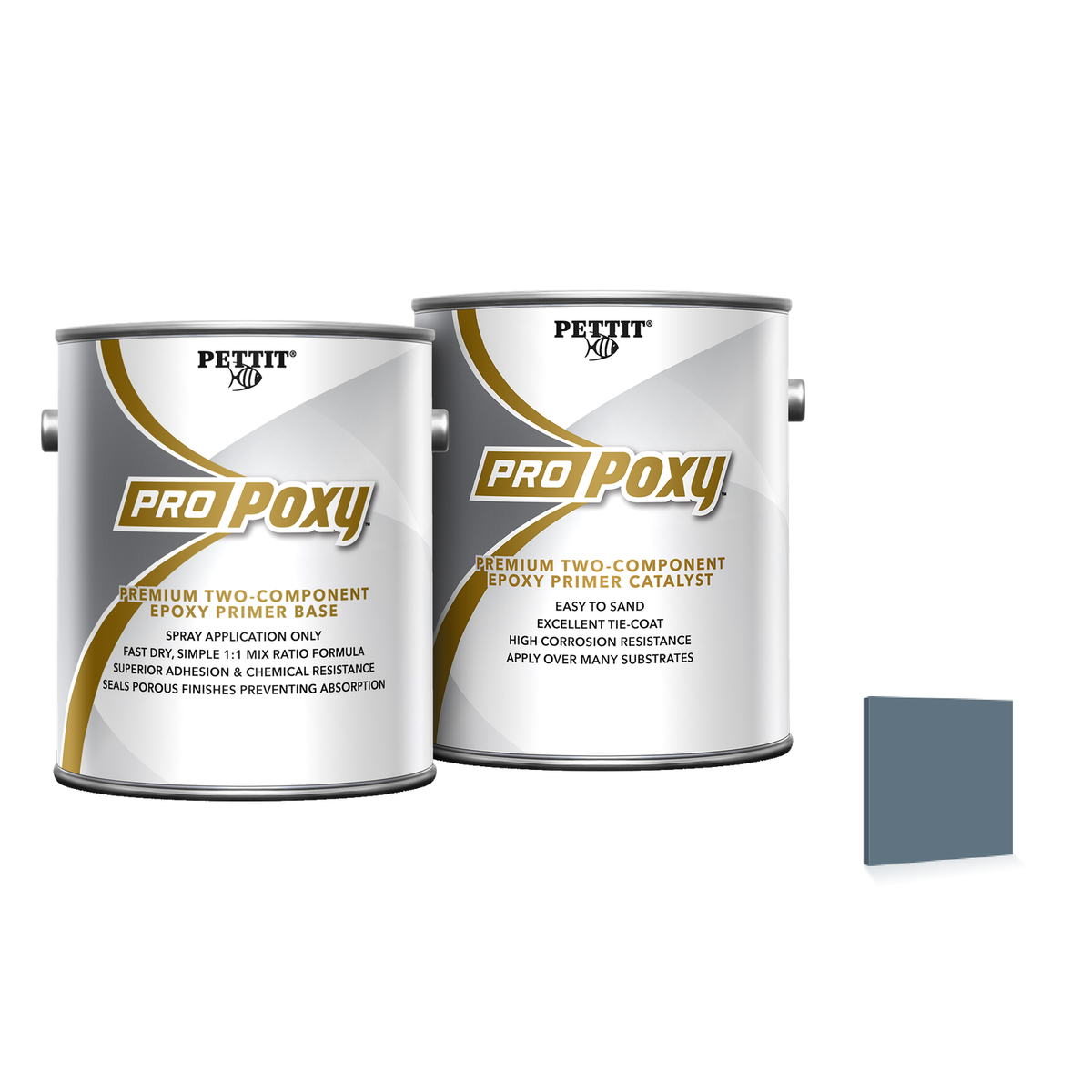 Pettit ProPoxy Primer packaging with official Gray color swatch