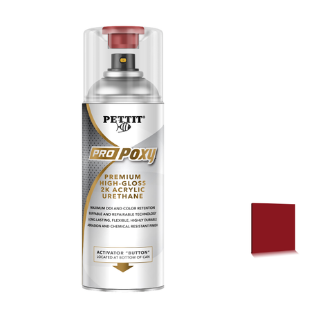 Pettit ProPoxy packaging with official Vivid Red color swatch