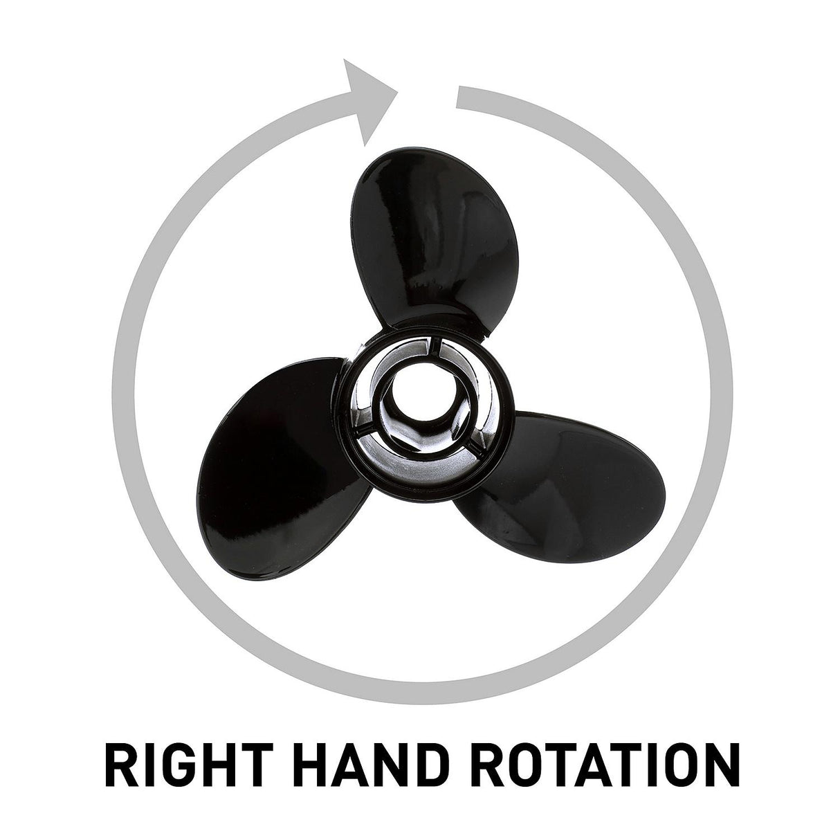 OEM Mercury / Quicksilver Black Diamond 3-Blade Aluminum Propeller, 12.5" Diameter x 8" Pitch, Right Hand Rotation