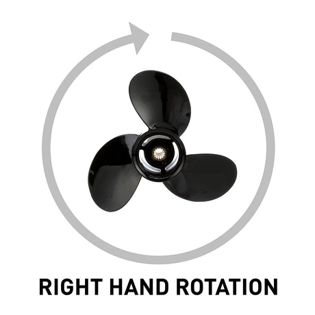 OEM Mercury / Quicksilver Black Diamond 3-Blade Aluminum Propeller, 9.25" Diameter x 9" Pitch, Right Hand Rotation