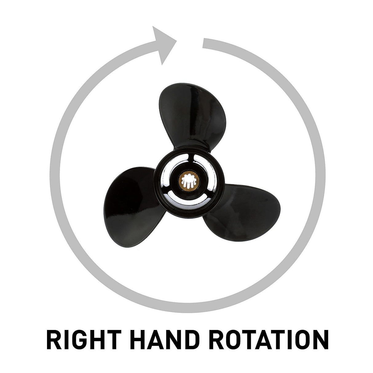 OEM Mercury / Quicksilver Black Diamond 3-Blade Aluminum Propeller, 10" Diameter x 8" Pitch, Right Hand Rotation