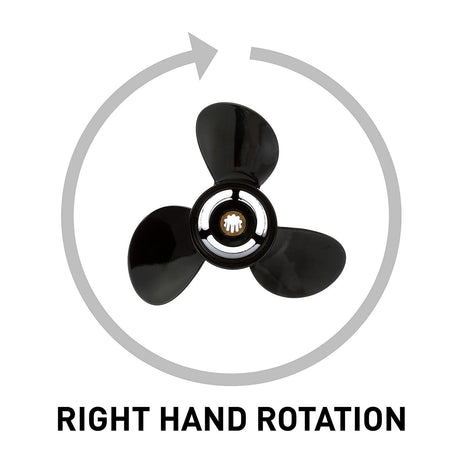 OEM Mercury / Quicksilver Black Diamond 3-Blade Aluminum Propeller, 9.5" Diameter x 11" Pitch, Right Hand Rotation