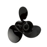 OEM Mercury / Quicksilver QA2208X Black Diamond 3-Blade Aluminum Propeller, 13.75" Diameter x 15" Pitch, Right Hand Rotation, 85hp-140hp Evinrude/Johnson V4, Black Finish