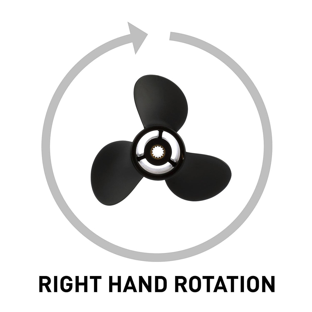 OEM Mercury / Quicksilver QA3114R Black Diamond 3-Blade Aluminum Propeller, 10.5" Diameter x 11" Pitch, Right Hand Rotation, 20hp-35hp Evinrude/Johnson (Most Models-Including ETEC), Black Finish