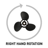 OEM Mercury / Quicksilver QA3114R Black Diamond 3-Blade Aluminum Propeller, 10.5" Diameter x 11" Pitch, Right Hand Rotation, 20hp-35hp Evinrude/Johnson (Most Models-Including ETEC), Black Finish