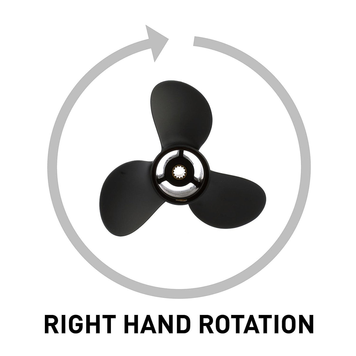 OEM Mercury / Quicksilver Black Diamond 3-Blade Aluminum Propeller, 9.3" Diameter x 11" Pitch, Right Hand Rotation