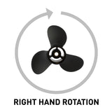 OEM Mercury / Quicksilver Black Diamond 3-Blade Aluminum Propeller, 9.3" Diameter x 11" Pitch, Right Hand Rotation