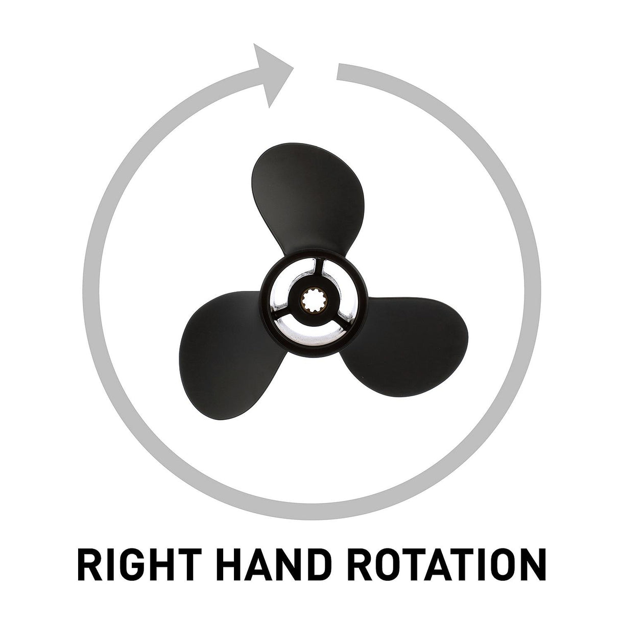 OEM Mercury / Quicksilver Black Diamond 3-Blade Aluminum Propeller, 9.9" Diameter x 11" Pitch, Right Hand Rotation
