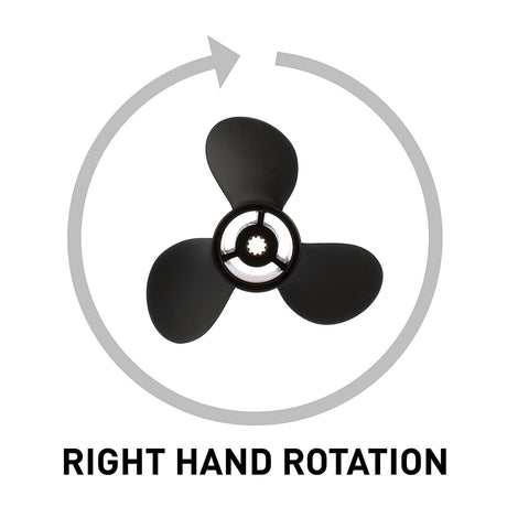 OEM Mercury / Quicksilver Black Diamond 3-Blade Aluminum Propeller, 9.9" Diameter x 11" Pitch, Right Hand Rotation