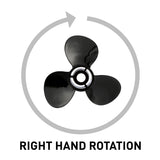 OEM Mercury / Quicksilver Black Diamond 3-Blade Aluminum Propeller, 14" Diameter x 13" Pitch, Right Hand Rotation