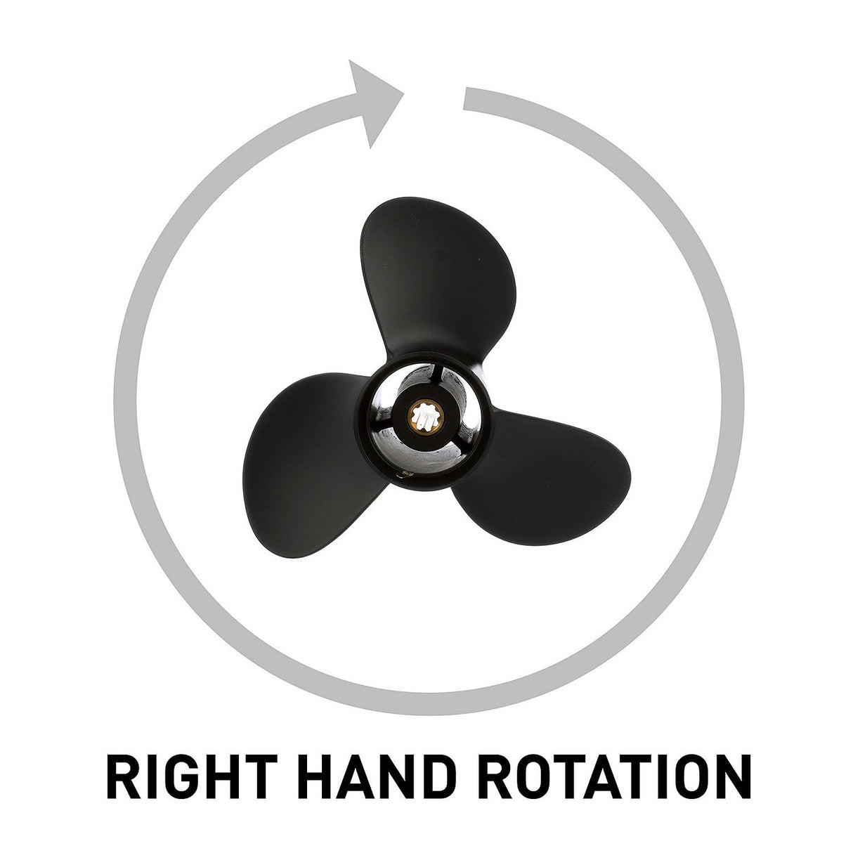 OEM Mercury / Quicksilver Black Diamond 3-Blade Aluminum Propeller, 9.3" Diameter x 9" Pitch, Right Hand Rotation