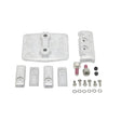 OEM Quicksilver 8M0205956 aluminum anode kit showing six anodes and mounting hardware for Mercury V8 Verado outboards
