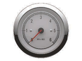 OEM Quicksilver 8M6020073 6,000-RPM Tachometer for Mercury/MerCruiser — White/Chrome — manufacturer catalog product photo
