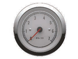 OEM Quicksilver 8M6020074 7,000-RPM Tachometer for Mercury/MerCruiser — White/Chrome — manufacturer catalog product photo
