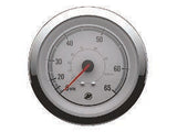 OEM Quicksilver 8M6020076 65-MPH Speedometer for Mercury/MerCruiser — White/Chrome — manufacturer catalog product photo