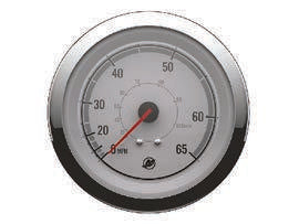 OEM Quicksilver 8M6020076 65-MPH Speedometer for Mercury/MerCruiser — White/Chrome — manufacturer catalog product photo