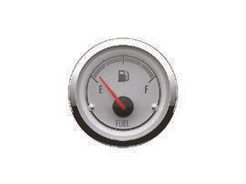 OEM Quicksilver 8M6020077 Analog Fuel Level Gauge — White/Chrome for Mercury/MerCruiser Instrument Systems — manufacturer catalog product photo