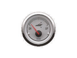 OEM Quicksilver 8M6020078 Power Trim Gauge for Mercury/MerCruiser — White/Chrome — manufacturer catalog product photo