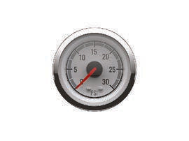 OEM Quicksilver 8M6020079 0–30-PSI Water Pressure Gauge for Mercury/MerCruiser — White/Chrome — manufacturer catalog product photo