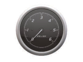 OEM Quicksilver 8M6020109 6,000-RPM Tachometer for Mercury/MerCruiser — Black/Brushed Stainless — manufacturer catalog product photo