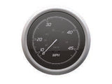 OEM Quicksilver 8M6020111 45-MPH Speedometer for Mercury/MerCruiser — Black/Brushed Stainless — manufacturer catalog product photo