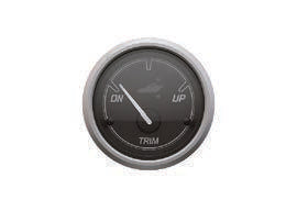 OEM Quicksilver 8M6020114 Power Trim Gauge for Mercury/MerCruiser — Black/Brushed Stainless — manufacturer catalog product photo