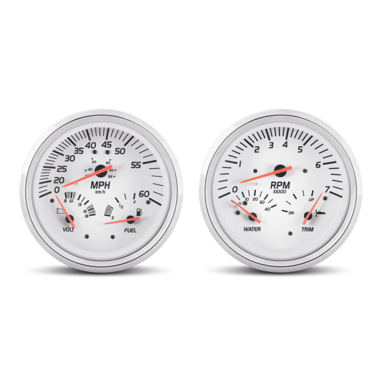 Sierra White Series Multifunction Gauge Kit - 5" - 21000P