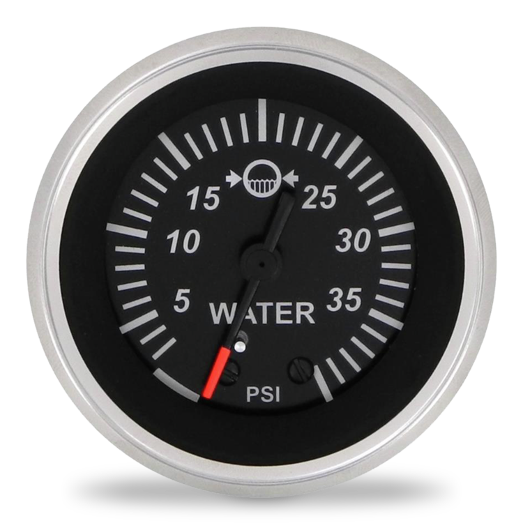 Sierra Black Sterling Series Water Pressure Gauge - 67382P
