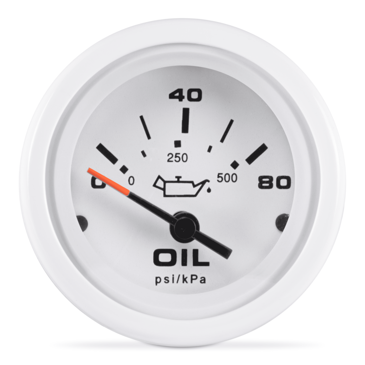Oil Pressure Gauge, Arctic 2" 0-80 PSI