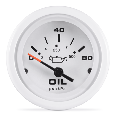 Oil Pressure Gauge, Arctic 2" 0-80 PSI