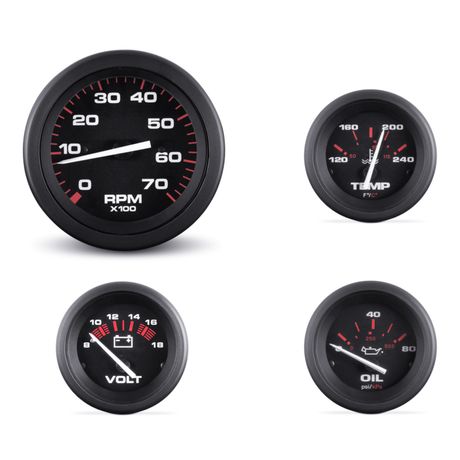 Sierra Amega Series Twin Engine Inboard Gauge Set - 69722P