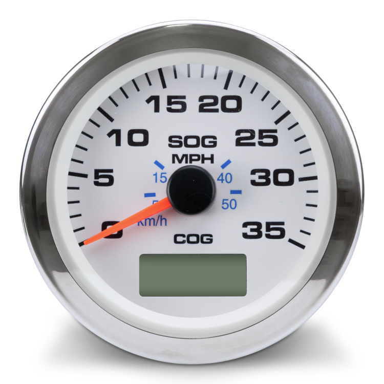 Speedometer GPS, White Premier Pro 3" 35 MPH
