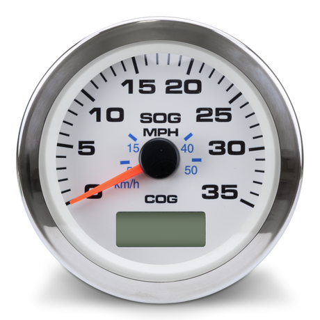 Speedometer GPS, White Premier Pro 3" 35 MPH