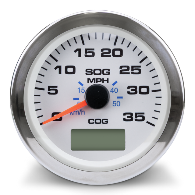Speedometer GPS, White Premier Pro 3" 35 MPH