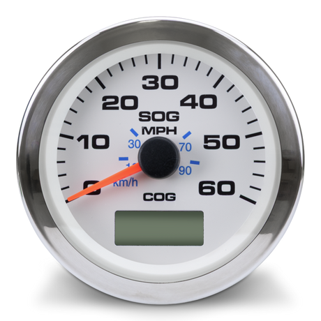 Speedometer GPS, White Premier Pro, 3" 60 MPH