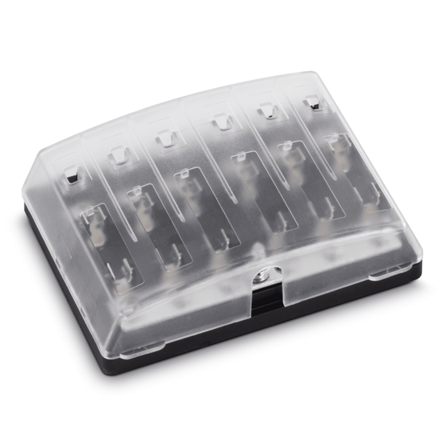 Sierra 409 Series 6-Gang AGC Common Source Fuse Block with Bus Bar & Cover - FS40910
