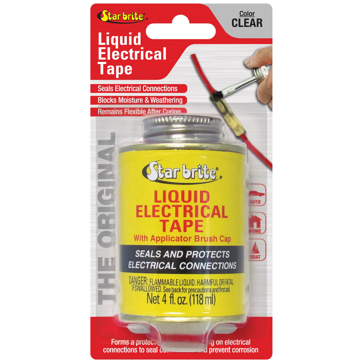 Star brite Liquid Electrical Tape — 4 fl oz brush-top jar / Clear
