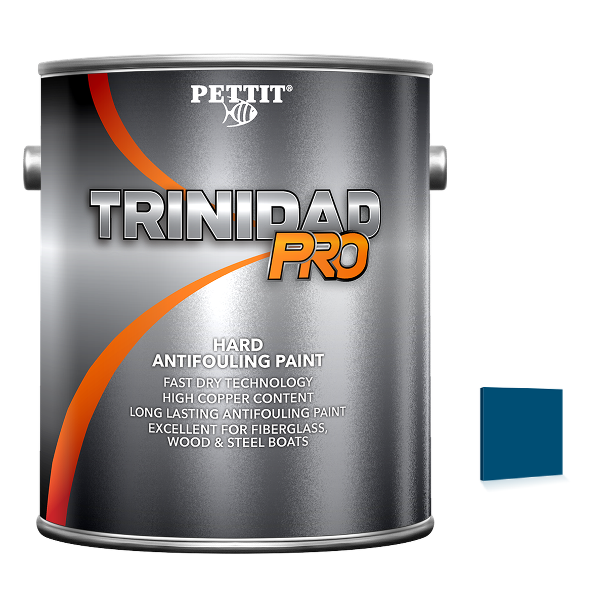 Pettit Trinidad Pro packaging with official Blue color swatch