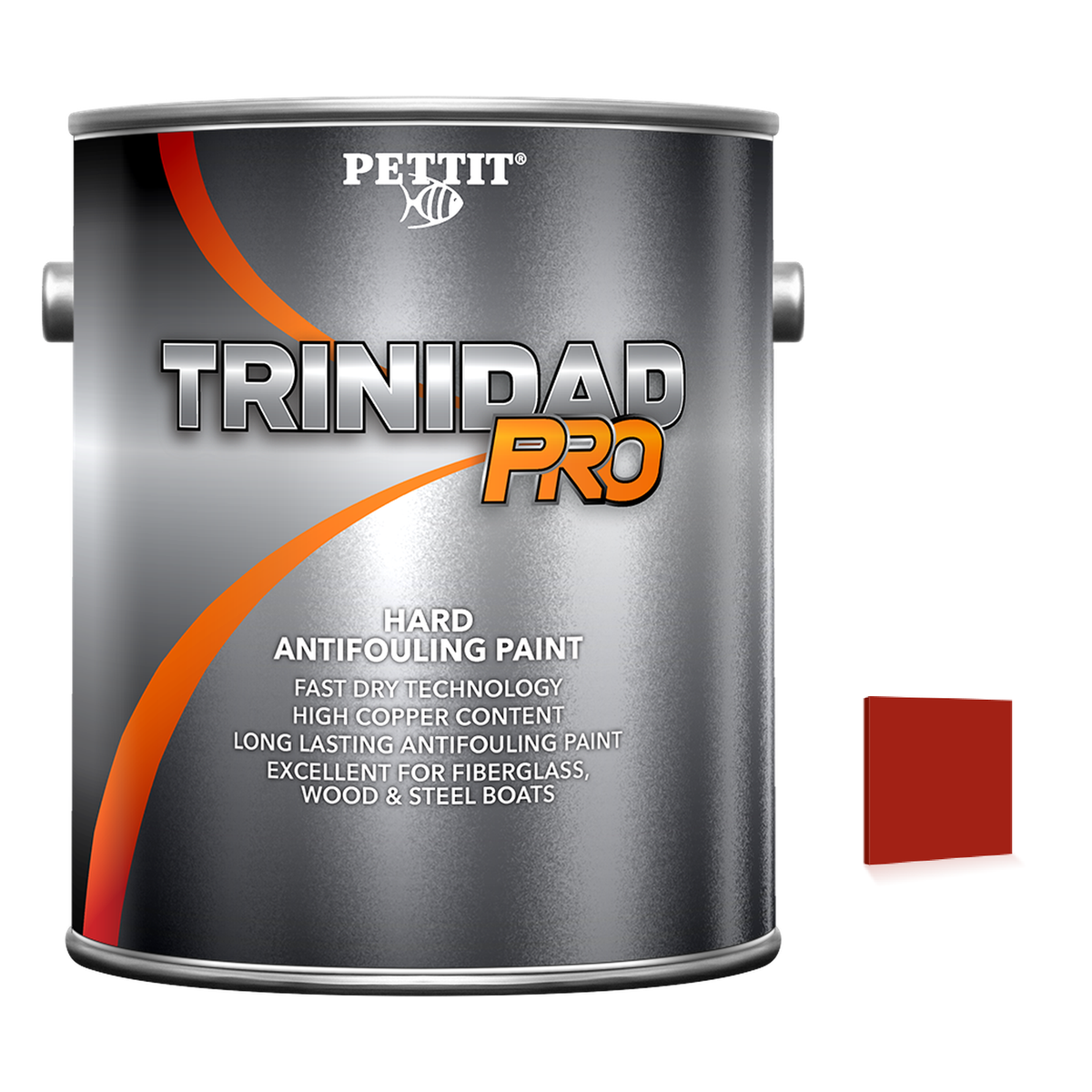 Pettit Trinidad Pro packaging with official Red color swatch