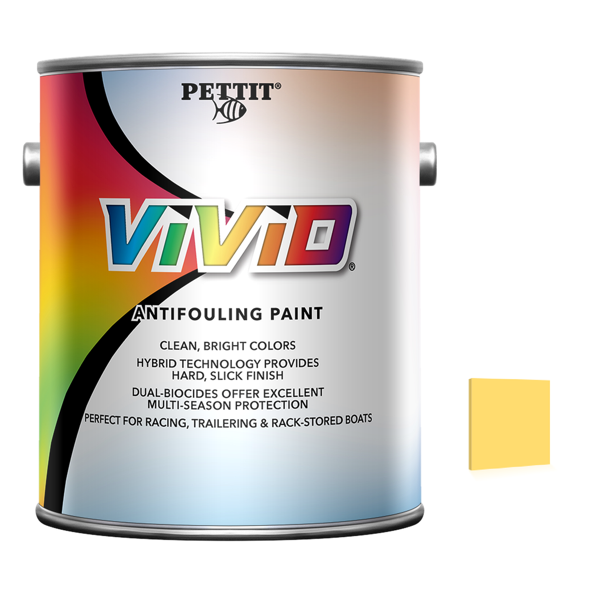 Pettit Vivid packaging with official Yellow color swatch