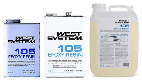 WEST SYSTEM 105 Epoxy Resin — A, B and C size options, sold separately