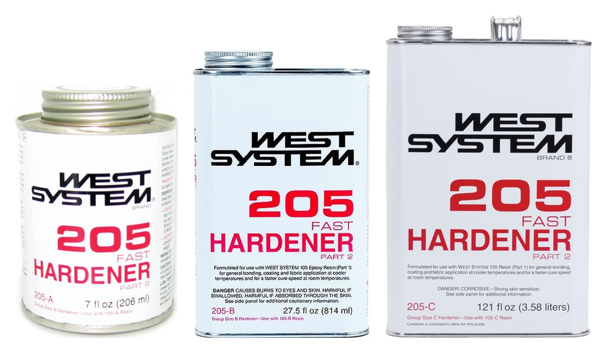 WEST SYSTEM 205 Fast Hardener — A, B and C size options, sold separately