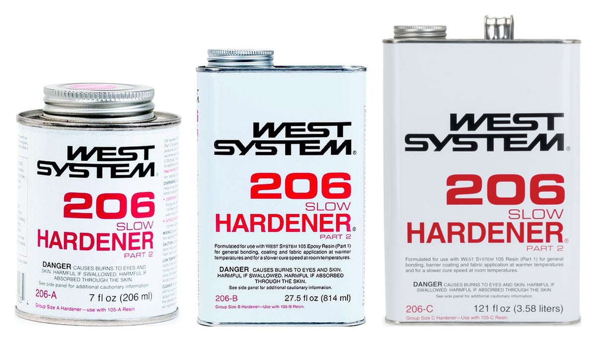 WEST SYSTEM 206 Slow Hardener — A, B and C size options, sold separately