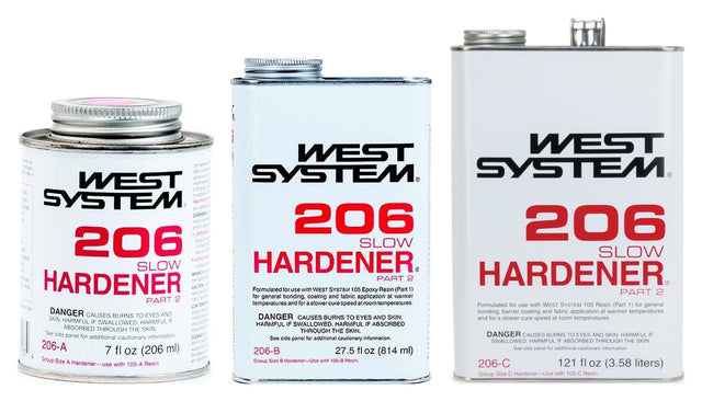 WEST SYSTEM 206 Slow Hardener — A, B and C size options, sold separately