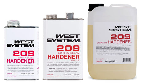 WEST SYSTEM 209 Extra Slow Hardener — A, B and C size options, sold separately